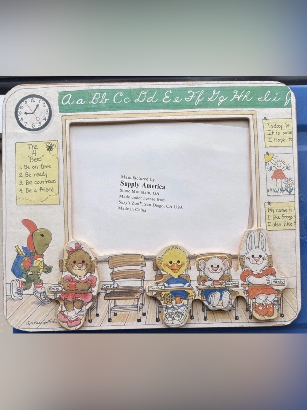 VTG Suzy’s Zoo Classroom Teacher Teaching School Photo Frame 4 1/2 X 3 1/2”